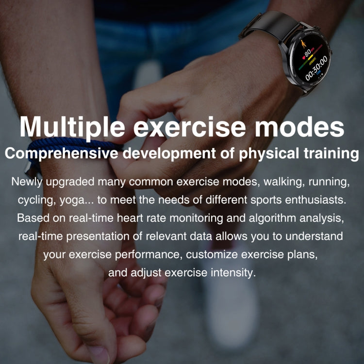 AK32 1.36 inch IPS Touch Screen Smart Watch, Support Bluetooth Calling/Blood Oxygen Monitoring,Style: Silicone Watch Band(Black) by bashfashion