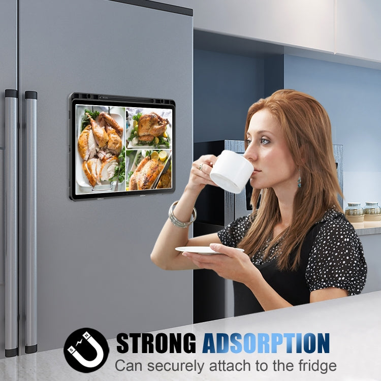 For Samsung Galaxy Tab S9 Cloth Texture Multi-folding Horizontal Flip Leather Tablet Case(Black) by bashfashion