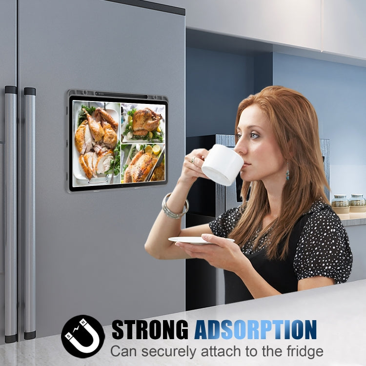 For Samsung Galaxy Tab S9+ Cloth Texture Multi-folding Horizontal Flip Leather Tablet Case(Grey) by bashfashion