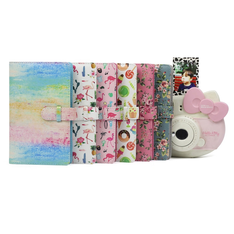 Flamingo Cactus Pattern 3 inch DIY PU Mini Creativity Insert Type 32 Pages Exquisite Photo Album for Polaroid by bashfashion