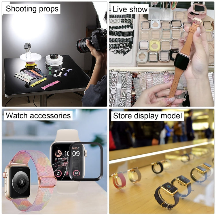 For Apple Watch SE 2022 44mm Black Screen Non-Working Fake Dummy Display Model, For Photographing Watch-strap, No Watchband (Silver) by bashfashion