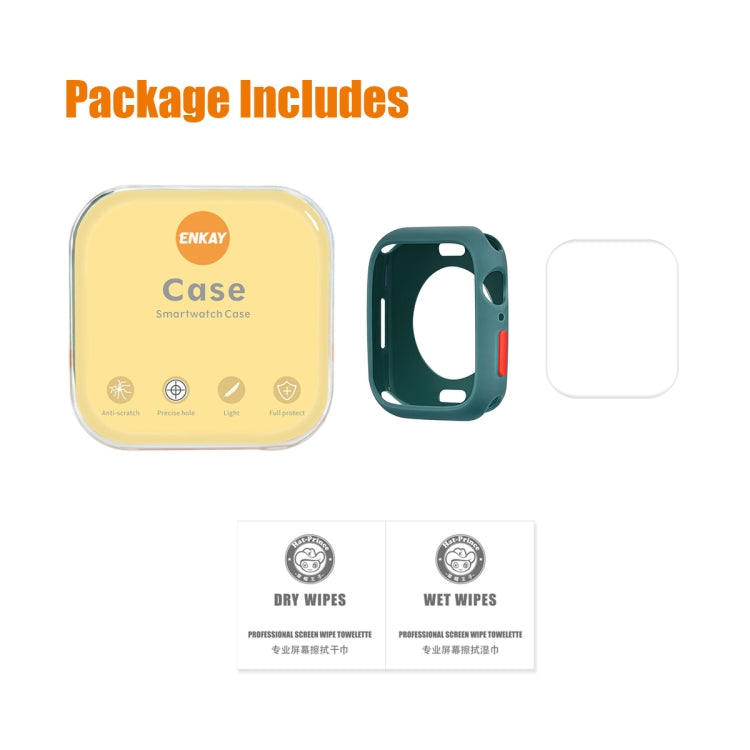 ENKAY TPU Case + Full Coverage PET Screen Protector For Apple Watch Series 9 / 8 / 7 45mm(Black) by ENKAY