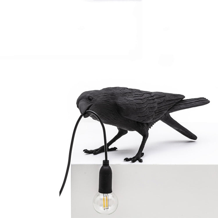 E14 LED Lucky Bird Wall Lamp Table Lamp For Bedroom, Style:Sitting Table Lamp, Plug:AU Plug(Black) by bashfashion