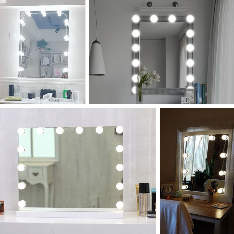 LED Makeup Mirror Light Beauty Fill Light Hand Sweep Sensor Mirror Front Light, Power source: 6 Bulbs(Natural White) by bashfashion