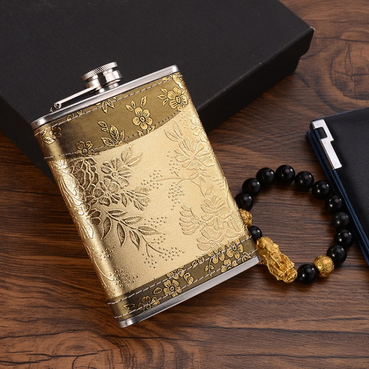 Portable Stainless Steel Hip Flask Set With Wine Glass Funnel, Style: 8OZ Old Man Patch Core by bashfashion