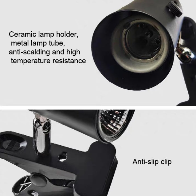 ZY-UAB Turtle Backlight UVA Heated Climbing Pet Backlight, EU Plug With Bulb(Black Short Light Stand) by bashfashion