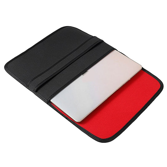 17 Inch Neoprene Laptop Lining Bag Horizontal Section Flap Clutch Bag(Black) by bashfashion