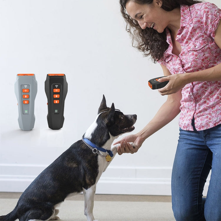 LED Flashing Light Handheld Ultrasonic Bark Arrester Frequency Conversion Dog Training Device(Black+Orange) by bashfashion
