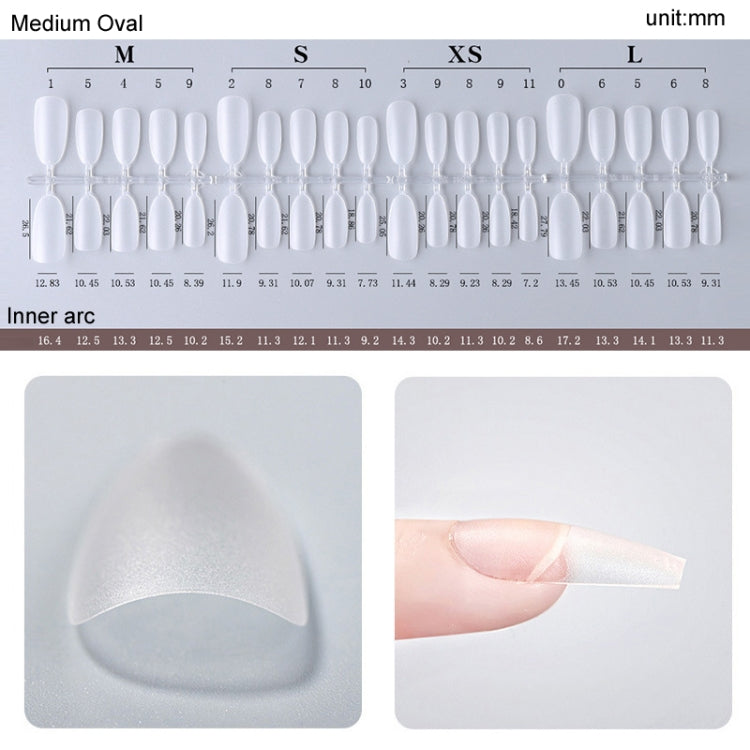10pairs Of 100pcs/Box Frosted False Nails Artificial Tip, Shape: Medium Oval L by bashfashion