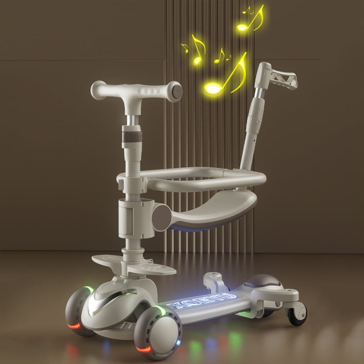 XOEYU K8 Multifunctional Adjustable Folding Children Scooter with Music and Lights, Color: 6-in-1 Pink by XOEYU