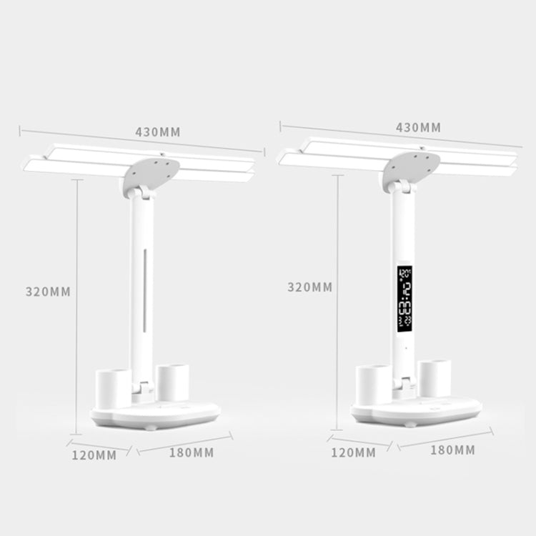 4-head Desk Lamp Foldable Reading Lamp 3-gear Color Adjustment, Spec: Plug-in Basic Model by bashfashion
