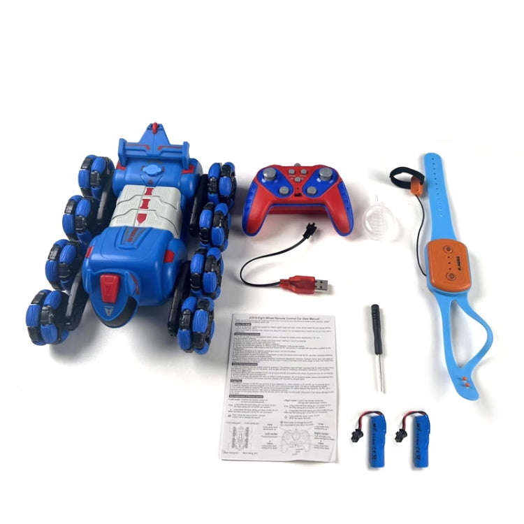 2.4G Kids Remote Control Toy Car Stunt Robot Dog Gesture Sensor Lights Music Spray Climbing Car, Color: Red Dual RC by bashfashion