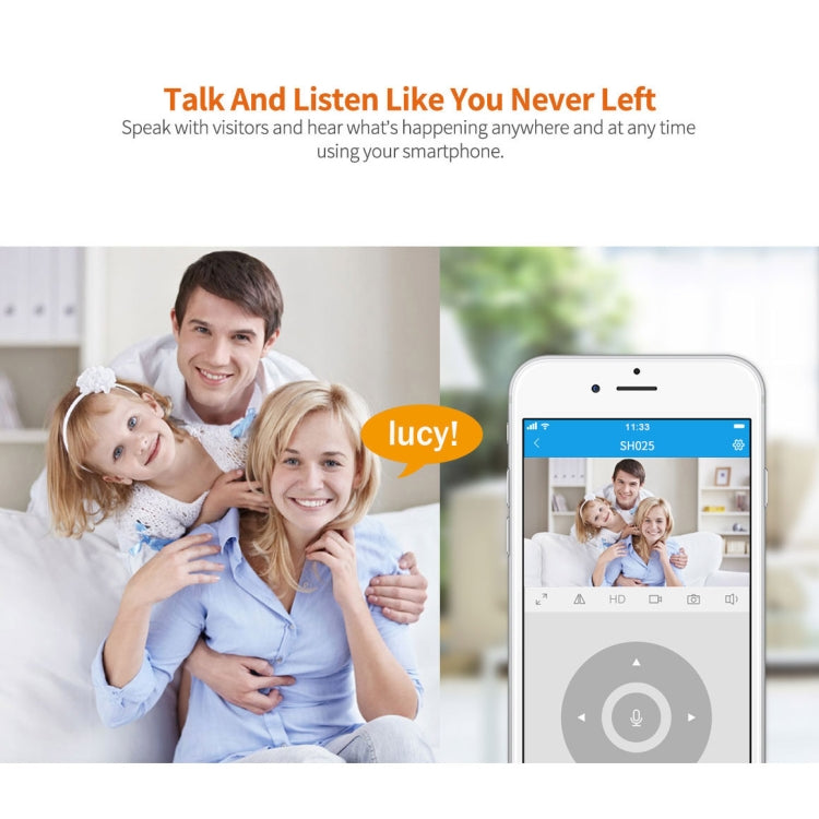 SriHome SH025 2.0 Million Pixels 1080P HD AI Auto-tracking IP Camera, Support Two Way Audio / Motion Tracking / Humanoid Detection / Night Vision / TF Card, AU Plug by SriHome