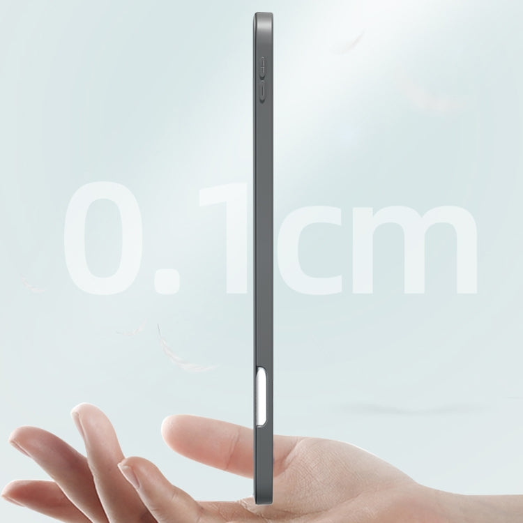 For iPad Pro 12.9 2022 / 2021 / 2020 Mutural YASHI Series TPU + PU Cloth Pattern Texture Horizontal Flip Leather Tablet Case with Three-folding Holder & Pen Slot & Wake-up / Sleep Function(Black) by Mutural