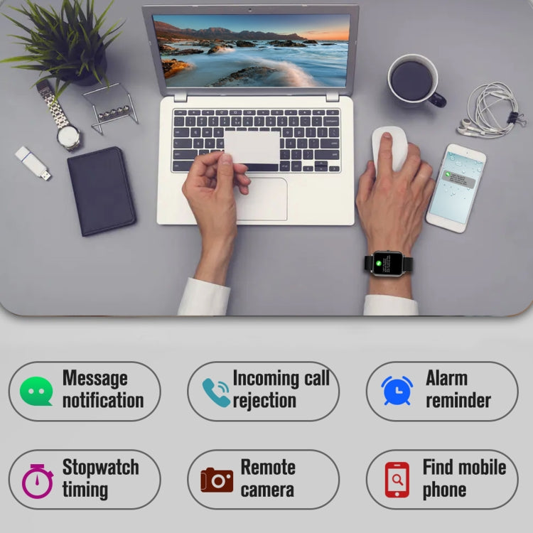 F15 Pro 1.69 inch TFT Screen IP67 Waterproof Smart Watch, Support Body Temperature Monitoring / Sleep Monitoring / Heart Rate Monitoring / Incoming Call Reminder(Black) by bashfashion