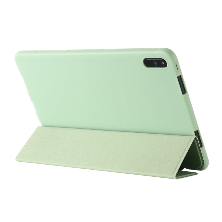 For Huawei MatePad 11 (2021) GEBEI Shockproof Horizontal Flip Leather Case with Three-folding Holder(Green) by GEBEI