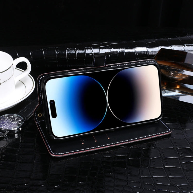 For Infinix Smart 6 Plus idewei Crocodile Texture Leather Phone Case(Black) by idewei