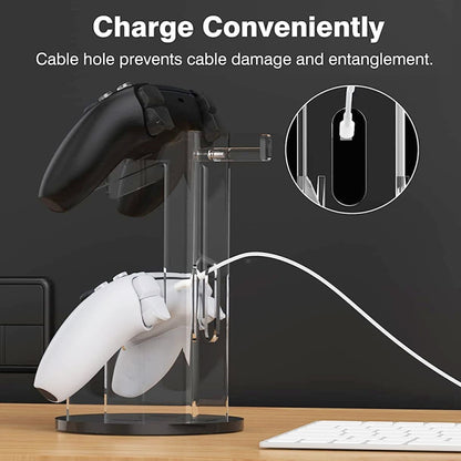 For PS4 / PS5 YX029 Headphone Gamepad Desktop Display Holder(Transparent+Black) by bashfashion