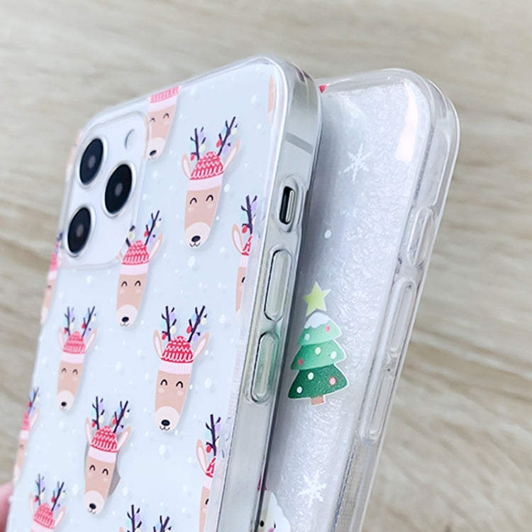 For iPhone 13 mini Christmas Colored Drawing Pattern High Transparent Soft TPU Phone Case(Santa Claus) by bashfashion