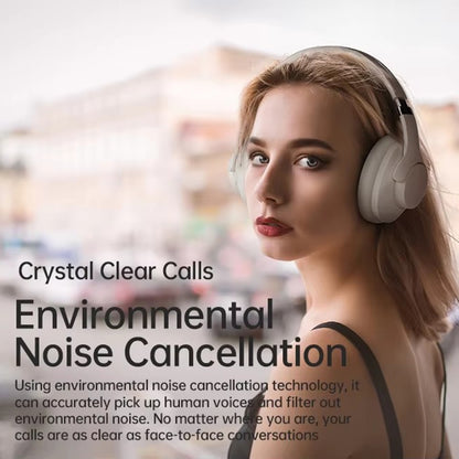 BT048 ANC Noise Reduction Bluetooth 5.3 Wireless Headset(Apricot) by bashfashion