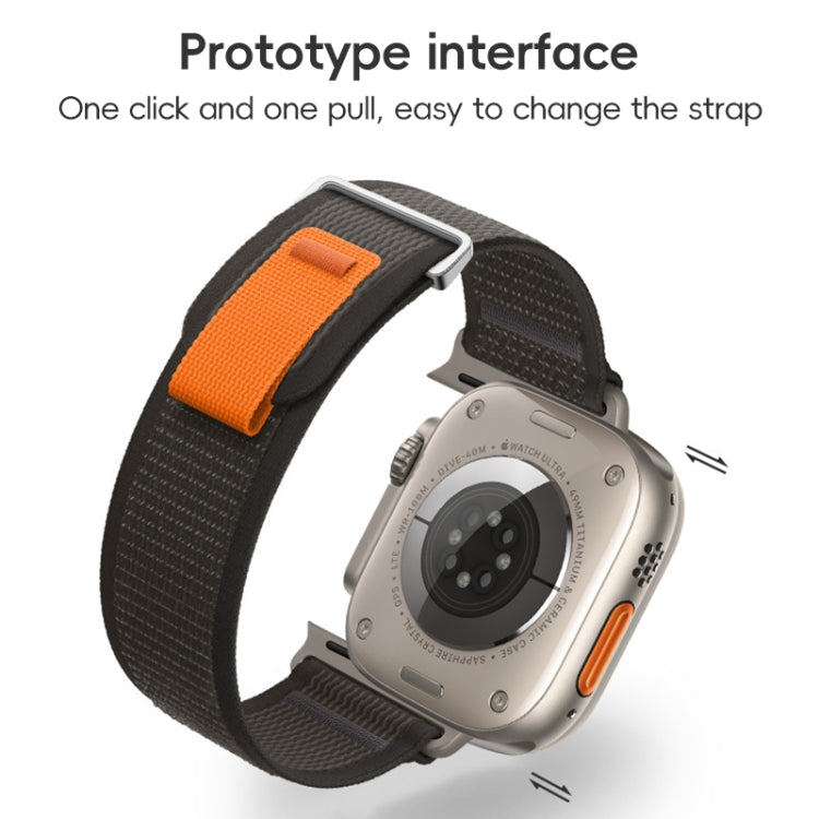 For Apple Watch Ultra 49mm Dual-Section Loop Nylon Watch Band(Black Unity) by bashfashion