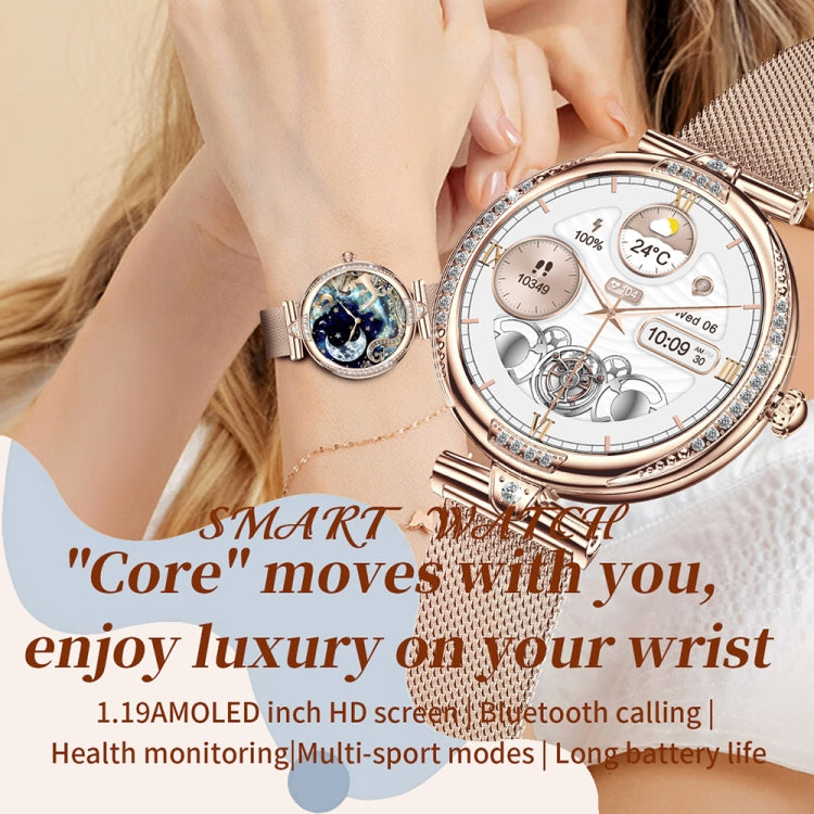 NX17 Pro 1.19 inch AMOLED Screen Silicone Strap Smart Watch, Support Health Monitoring / Bluetooth Call(Gold) by bashfashion