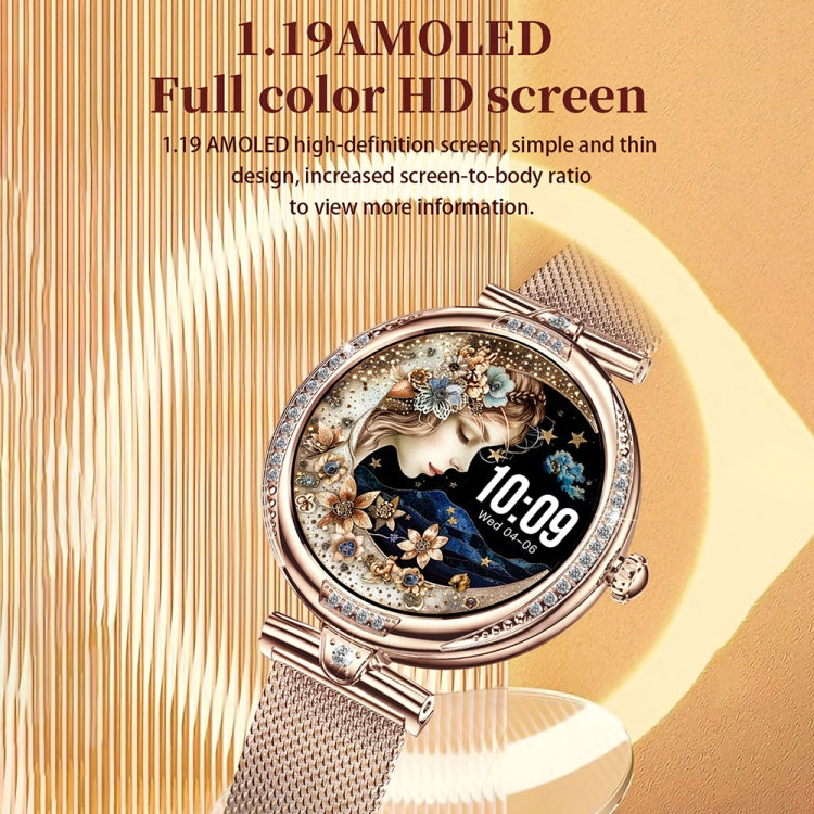 NX17 Pro 1.19 inch AMOLED Screen Silicone Strap Smart Watch, Support Health Monitoring / Bluetooth Call(Gold) by bashfashion