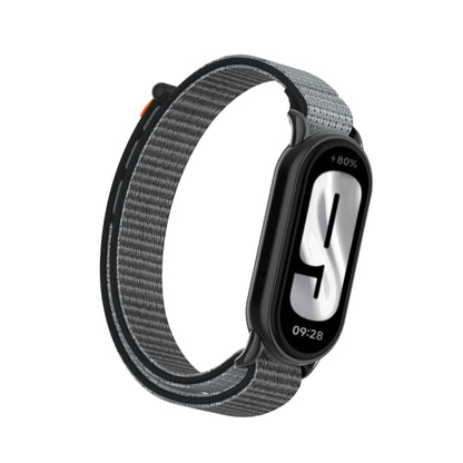 For Xiaomi Smart Band 9 / 8 Metal Connector + Loop Nylon Hook and Loop Fastener Watch Band(Anchor Gray) by bashfashion