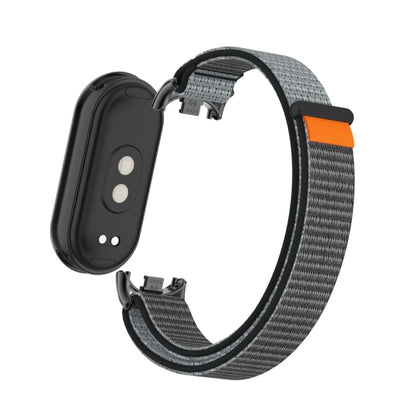 For Xiaomi Smart Band 9 / 8 Metal Connector + Loop Nylon Hook and Loop Fastener Watch Band(Anchor Gray) by bashfashion
