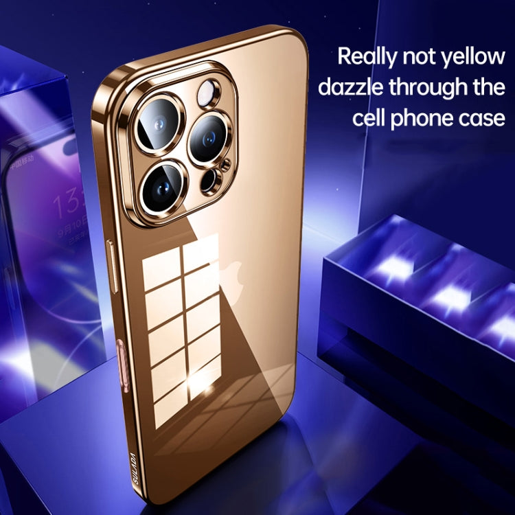 For iPhone 16 Plus SULADA Shine Through Series Plating TPU Transparent Phone Case(Space Black) by SULADA