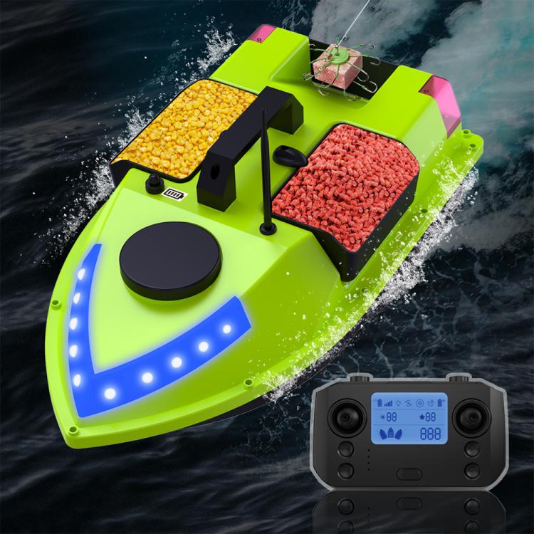 D20 Three Hoppers Smart Control Fishing Bait Boat Support GPS Built-in Light Strip, Plug:UK Plug by bashfashion