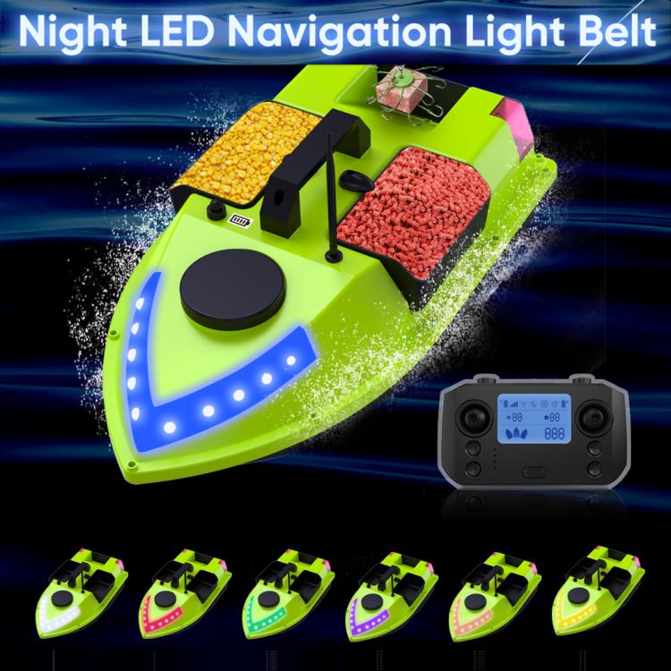 D20 Three Hoppers Smart Control Fishing Bait Boat Support GPS Built-in Light Strip, Plug:UK Plug by bashfashion