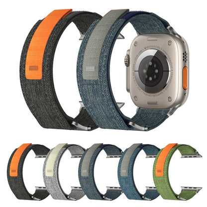 For Apple Watch 42mm / 41mm / 40mm / 38mm Kalebol Canvas Pattern Nylon Loop Strap(Army Green) by Kalebol