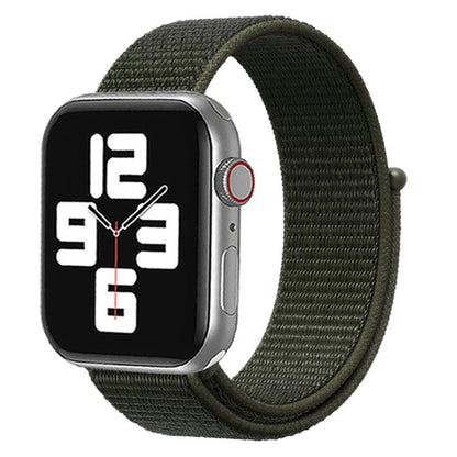 For Apple Watch 42mm / 41mm / 40mm / 38mm xDfind Nylon Loop Hook and Loop Fastener Watch Band(Army Green) by xDfind