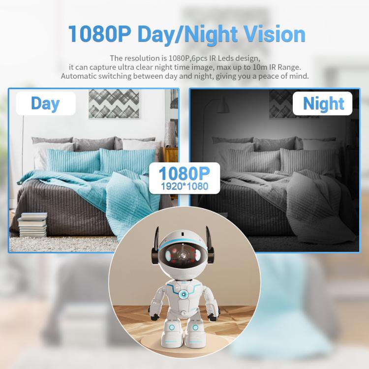 ESCAM PT205 5G WiFi Smart Robot Wireless AI Automatic Tracking Camera, Two Way Audio / Night Nersion, Plug:UK Plug(White) by ESCAM