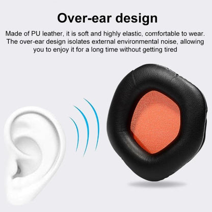1 Pair Snap-on Replacement Earpads For ASUS ROG Strix7.1, Material:Ice Silk Fabric(Black Orange) by bashfashion