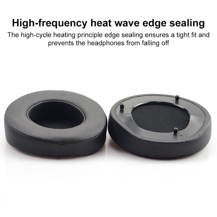 1 Pair Push Snap-on Replacement Earpads For Razer ManOWar 7.1, Material:Protein Leather(Black) by bashfashion