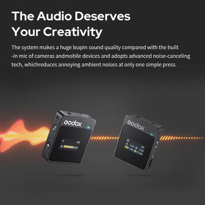 Godox MoveLink II M2 Wireless Lavalier Microphone System with 2 Transmitters and 1 Receiver for DSLR Cameras and Camcorders (Black) by Godox