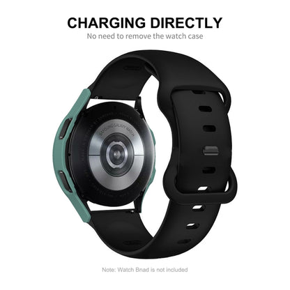 ENKAY Hat-Prince Full Coverage PC Frame + Tempered Glass Protector Composite Case for Samsung Galaxy Watch4 40mm(Dark Blue) by ENKAY