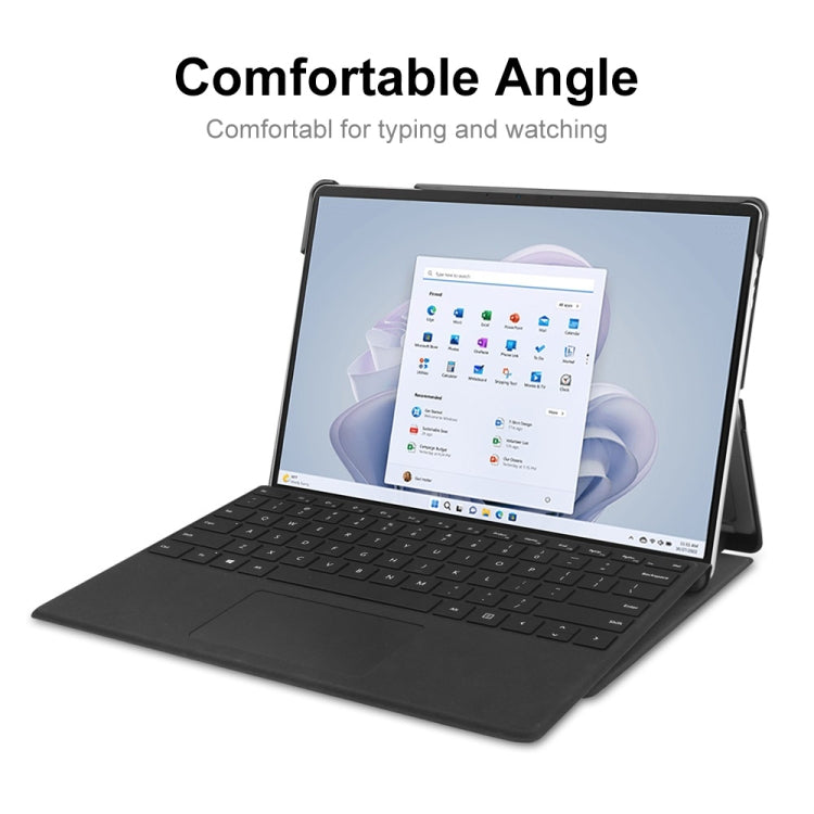 For Microsoft Surface Pro 9 / 10 / 11 JUNSUNMAY Custer Painted 3-Fold Stand Leather Tablet Case(Apricot Flower) by JUNSUNMAY