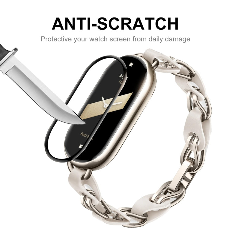 For Xiaomi Mi Band 8 ENKAY Hat-Prince 2 in 1 Set Full Coverage Screen Protector + Elastic Braided Nylon Watch Band(Green) by ENKAY