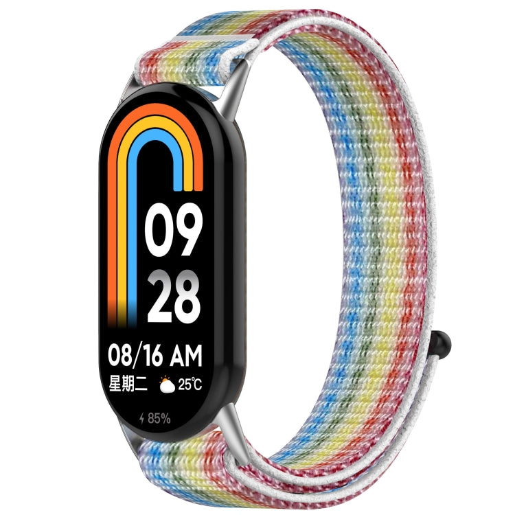 For Xiaomi Smart Band 9 / 9 NFC / 8 / 8 NFC Loop Nylon Hook and Loop Fastener Watch Band(Rainbow) by bashfashion