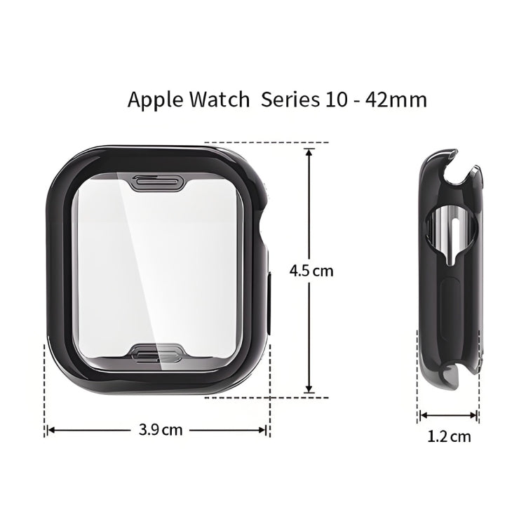 For Apple Watch Series 11 / 10 46mm ENKAY Hat-Prince Electroplated Soft TPU Case with Screen Film(Black) by ENKAY