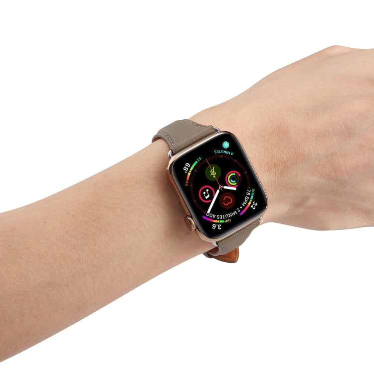 For Apple Watch 3 / 2 / 1 Generations 38mm Universal Thin Leather Strap(Darkgray) by bashfashion