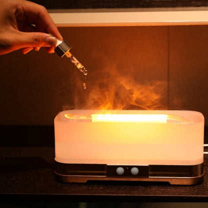350ml Simulated Flame Aromatherapy Humidifier With Timing Function(Gold) by bashfashion