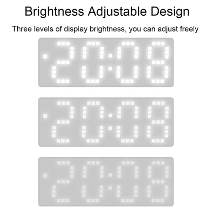 8017 LED Screen Voice Control Digital Alarm Clock Desktop Multifunctional Temperature Clock(Ice Blue) by bashfashion