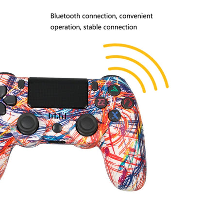 For PS4 Wireless Bluetooth Game Controller With Light Strip Dual Vibration Game Handle(Black) by bashfashion
