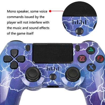 For PS4 Wireless Bluetooth Game Controller With Light Strip Dual Vibration Game Handle(Skeleton) by bashfashion