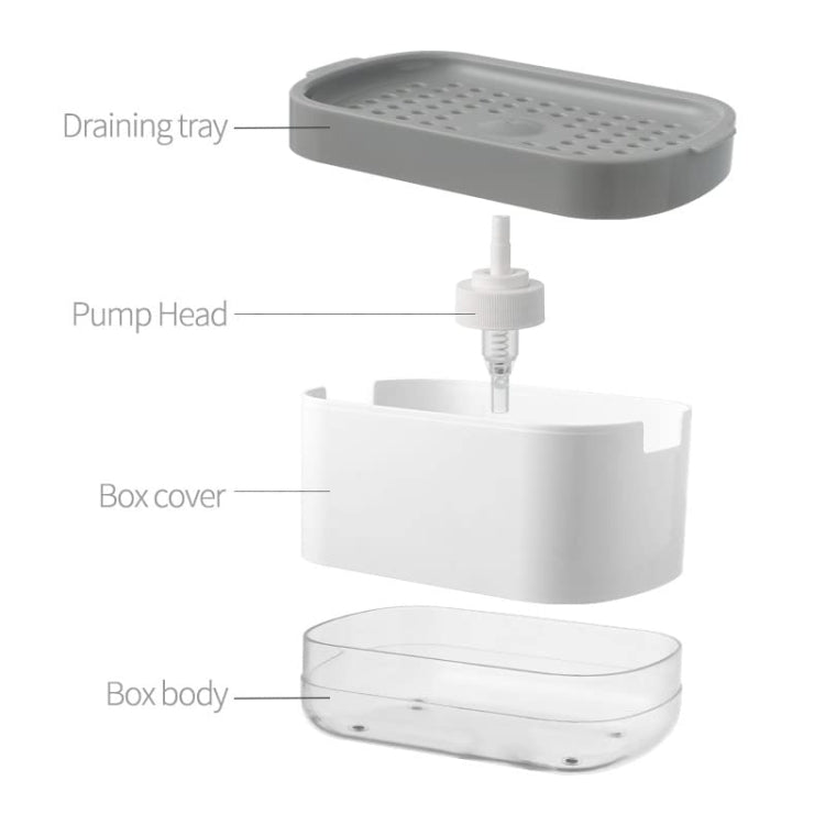 Press Type Soap Dispenser Detachable Double Layer Drainage Design Soap Dish, Spec: White With Sponge by bashfashion