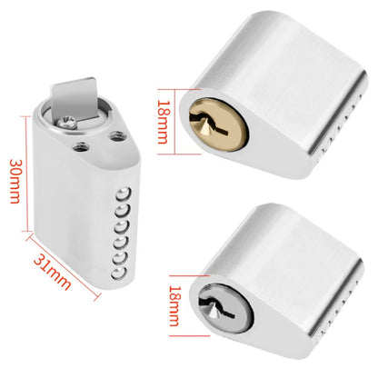 Fire Door Lock Cylinder Door Latch Fittings With Key, Model: Copper Core Non-Interlocking+3 Keys by bashfashion